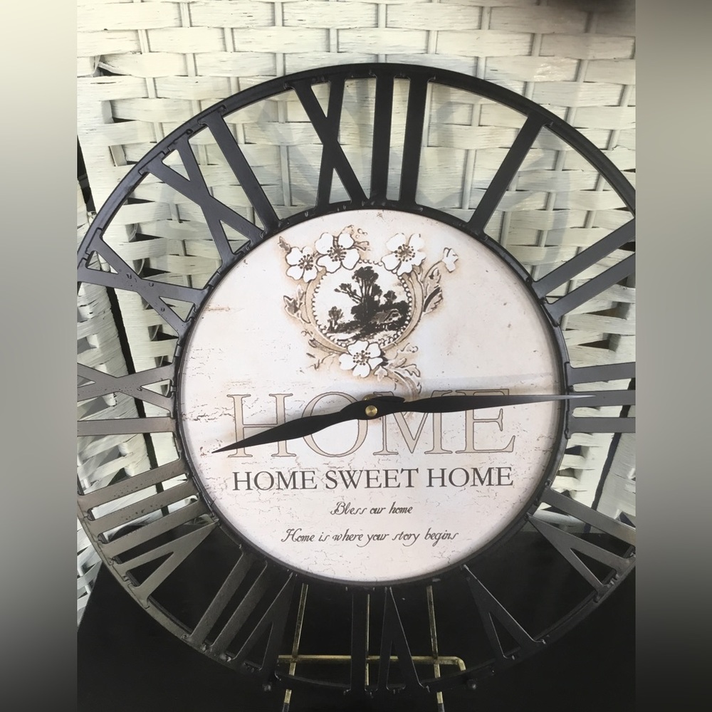 Rustic Metal Wall Clock New w/ 3 tiny defects - Picture 7 of 16
